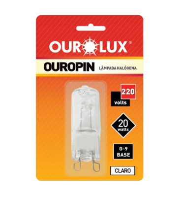 Lâmpada G9 halógena clara 20W 220V