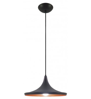 Pendente Style Hong Kong alumínio preto c/ cobre