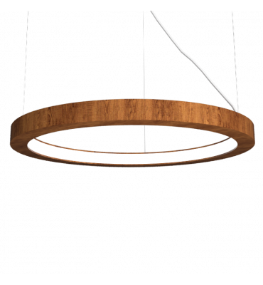 Pendente Anel Cilíndrico 80cm LED 29W 2700K Imbuia