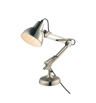 Luminária de mesa articulada aço escovado