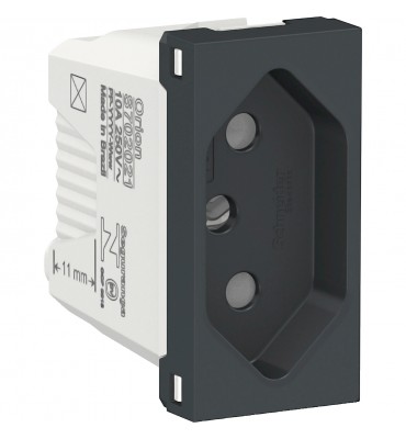 Módulo tomada 2P+T 10A 250V GR