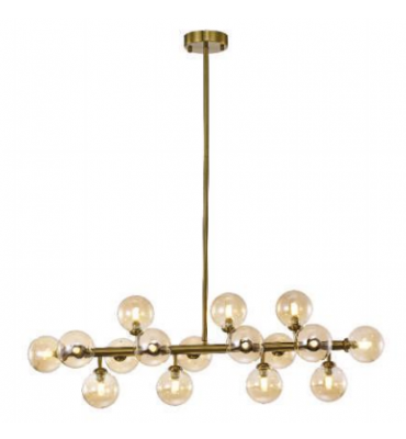 Pendente Cotton bronze c/ vidro âmbar