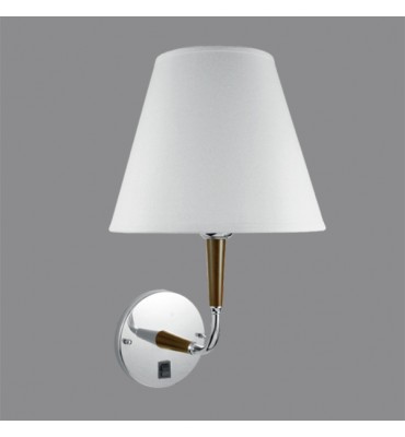 Arandela braço c/ madeira 