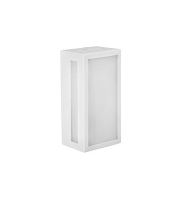 Arandela Box rasgo lateral branco fosco com vidro