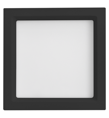 Painel LED embutir quadrado recuado preto 25W 5700K 30cm Save Energy