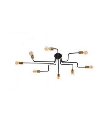 Plafon Metal 8 braços Black + Copper