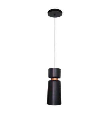 Pendente Cacharrel slim preto com cobre