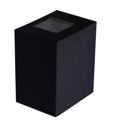 Arandela Kasse quadrada preto fosco sem kit