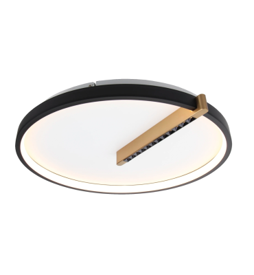 Plafon Byte LED 60W+12W 3000K preto e dourado