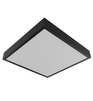 Plafon quadrado de sobrepor 40cm preto