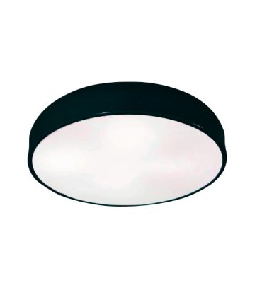 Plafon Titan difusor plano 40cm preto