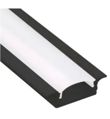 Perfil de embutir 22x8mm preto