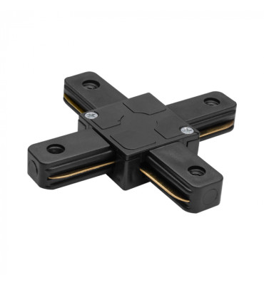 Conector tipo "X" preto para trilho eletrificado