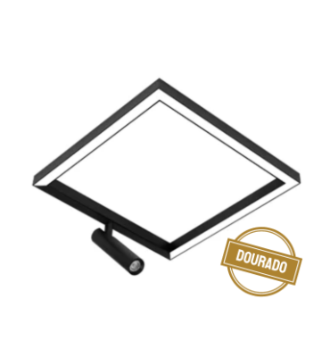 Plafon FIT15 LED 18,2W + 1 spot 15W 220V 3000K dourado