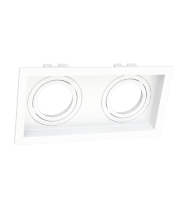 Embutido dicróica duplo retangular recuado branco