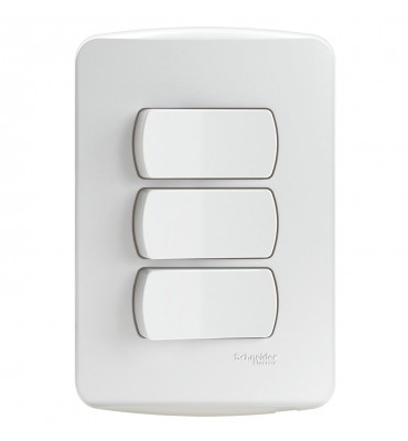 Placa c/ 3 teclas paralelas branca Miluz