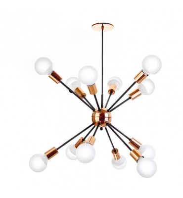 Pendente 12 lâmpadas preto fosco