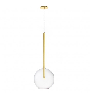 Pendente dourado escovado c/ globo clear