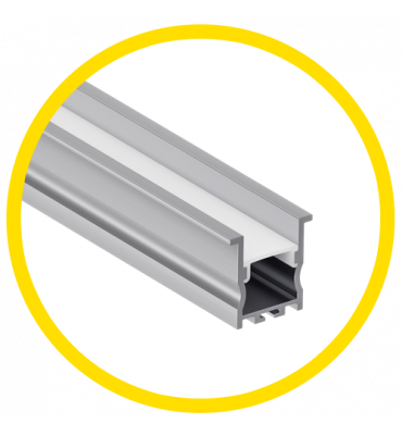 Perfil de embutir recuado 23mm