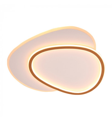 Plafon Crush LED 42W 3000K branco e carvalho