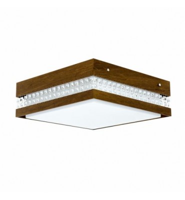 Plafon Quadrado c/ cristais nogueira