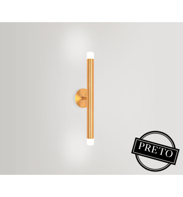 Arandela Billet slim mini dupla preta