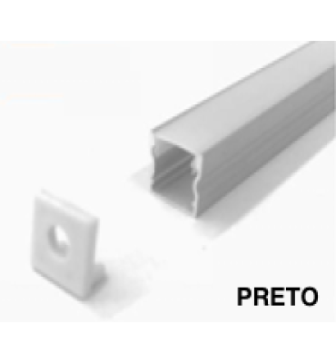 Perfil de sobrepor 9,5x10mm preto