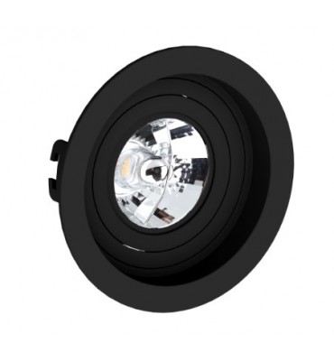 Embutido AR70 redondo recuado preto