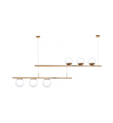 Pendente preto cobre brilho com globo branco