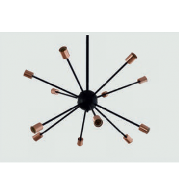 Pendente em metal preto + rose gold