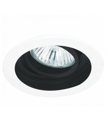 Embutido Conecta PAR20 redondo recuado branco e preto