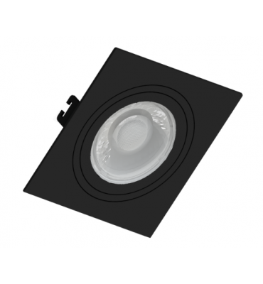 Embutido dicróica Quadrado plano preto