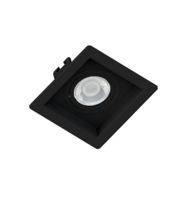 Embutido Mini Dicróica MR11 quadrado recuado preto