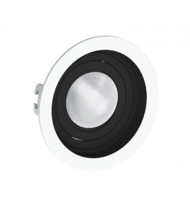 Embutido PAR20 redondo recuado branco com foco preto