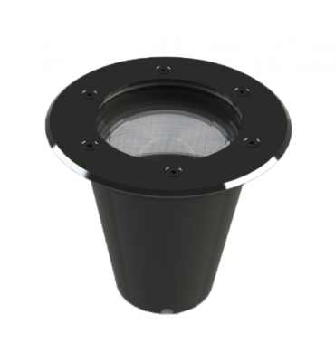 Embutido de solo LED 12W 2700K IP67 redondo aço inox