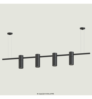 Pendente Tíbia 4xMR16 preto