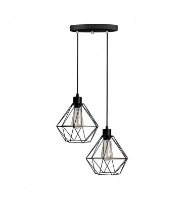 Pendente duplo diamante PT