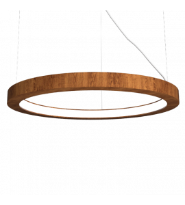 Pendente Anel Cilíndrico 80cm LED 29W 2700K Imbuia