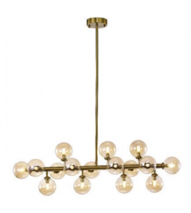 Pendente Cotton bronze c/ vidro âmbar