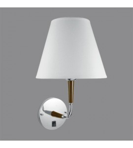 Arandela braço c/ madeira 