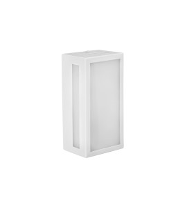 Arandela Box rasgo lateral branco fosco com vidro