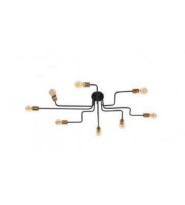 Plafon Metal 8 braços Black + Copper