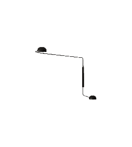 Arandela Bailarina esquerda LED 3W 3000K IRC90 preta by WJ