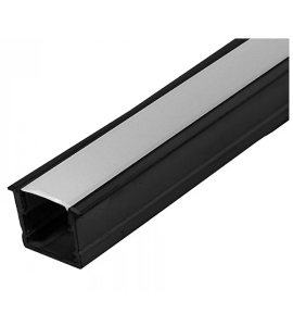 Perfil de embutir 24x15mm preto