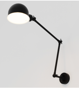 Arandela Baboo 30cm com cúpula bola 14cm preta