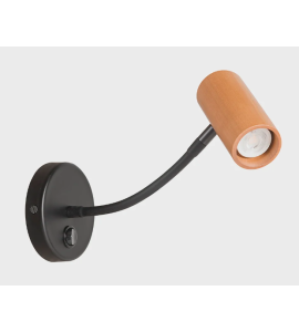 Arandela Point com haste flexível MR11 preto e castanho