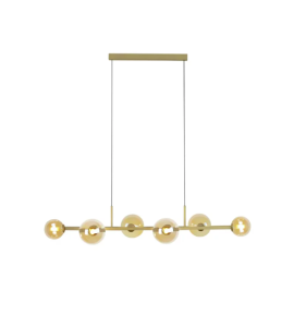 Pendente Orbit 6 esferas champagne dourado