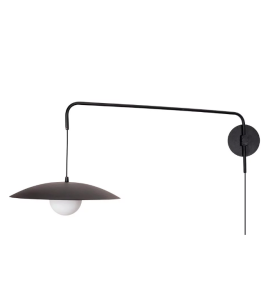 Arandela Zen com globo de vidro preta