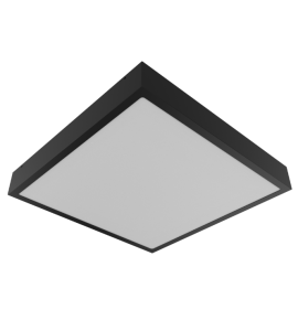 Plafon quadrado de sobrepor 40cm preto