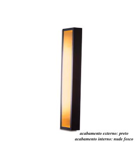 Arandela Puch retangular 70cm LED 4x5W 2700K preto/nude fosco